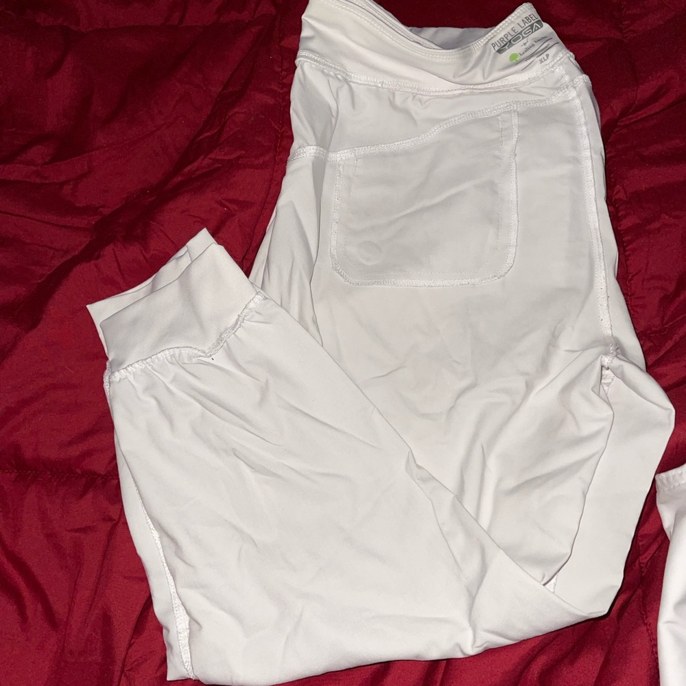 Healing hands purple label yoga scrubs WHITE XLP 2pairs